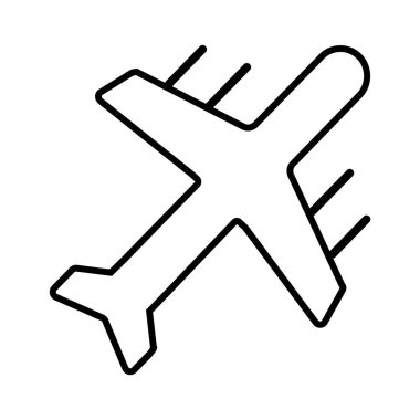 uçağın siyah minimalist vektör simgesi