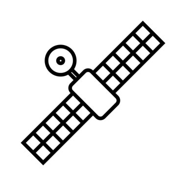 uzay uydusunun siyah minimalist vektör simgesi