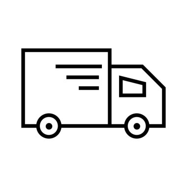 Kamyonetin siyah minimalist vektör simgesi