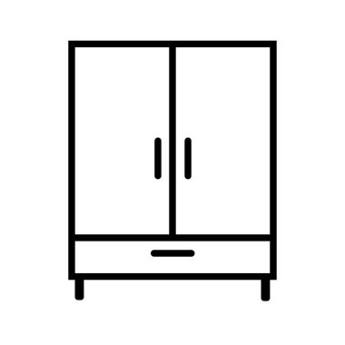 Dolabın siyah minimalist vektör simgesi