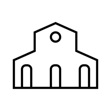 Kilise binasının siyah minimalist vektör simgesi