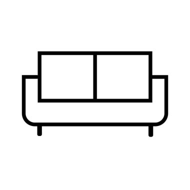 kanepenin siyah minimalist vektör simgesi