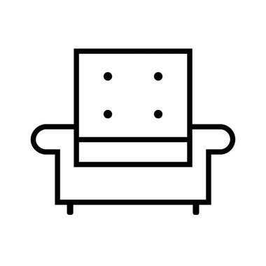 Koltuğun siyah minimalist vektör simgesi