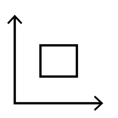 ok ve kutulu şemanın siyah minimalist vektör simgesi