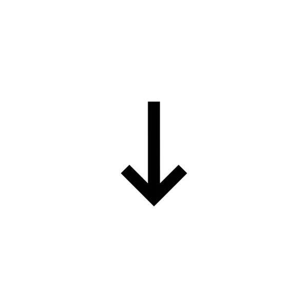 Черный Минималистичный Векторный Значок Стрелки Вниз — стоковый вектор