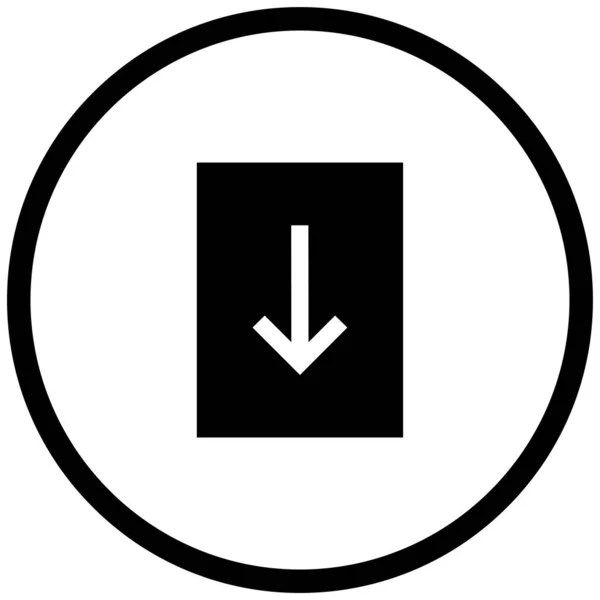 Schwarzes Minimalistisches Vektor Symbol Für Pfeil Nach Unten — Stockvektor