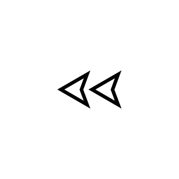 Schwarzes Minimalistisches Vektor Symbol Der Linken Pfeile — Stockvektor