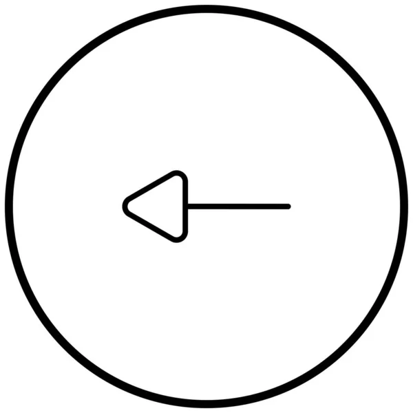 左矢印の黒いミニマリズムのベクトルアイコン — ストックベクタ