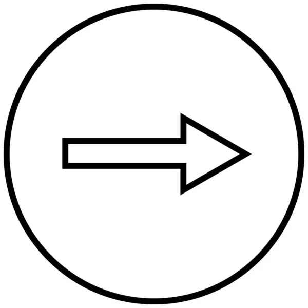 Icône Vectorielle Minimaliste Noire Flèche Droite — Image vectorielle