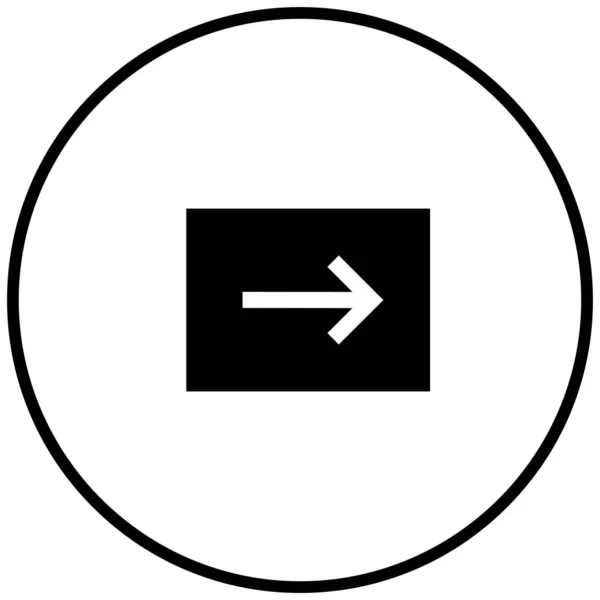 右矢印の黒いミニマリズムのベクトルアイコン — ストックベクタ