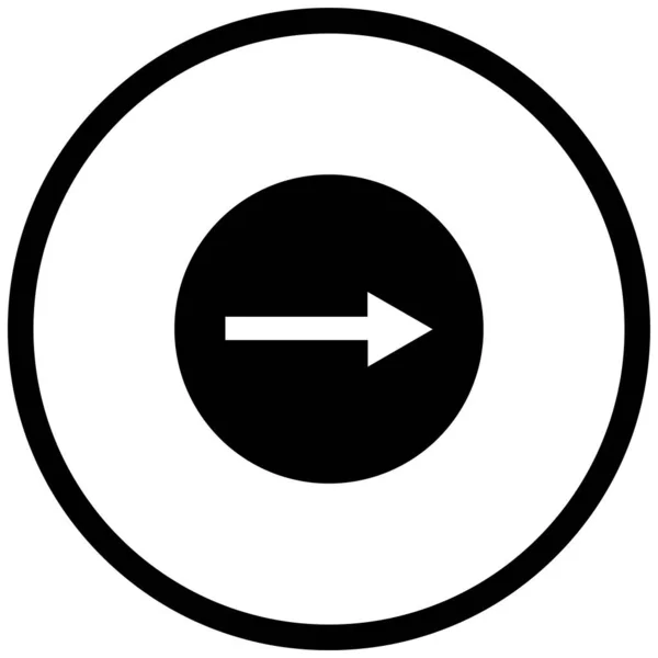 右矢印の黒いミニマリズムのベクトルアイコン — ストックベクタ