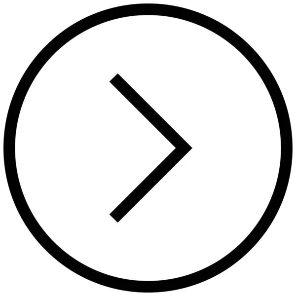 Чорна Мінімалістична Векторна Іконка Правої Стрілки — стоковий вектор
