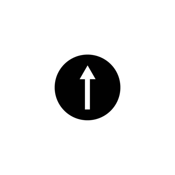 Yukarı Okun Siyah Minimalist Vektör Simgesi — Stok Vektör