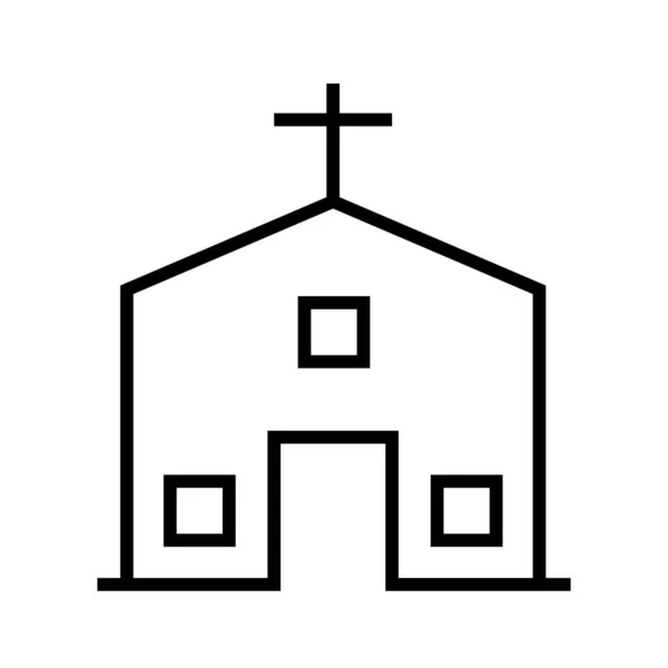 Icône Vectorielle Minimaliste Noire Bâtiment Église — Image vectorielle