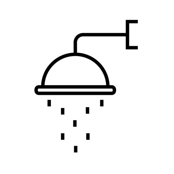 Ilustración Vectorial Minimalista Ducha Con Agua Que Cae — Archivo Imágenes Vectoriales