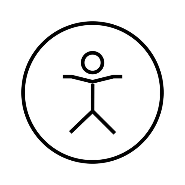 Negro Icono Vectorial Minimalista Del Hombre Círculo — Vector de stock