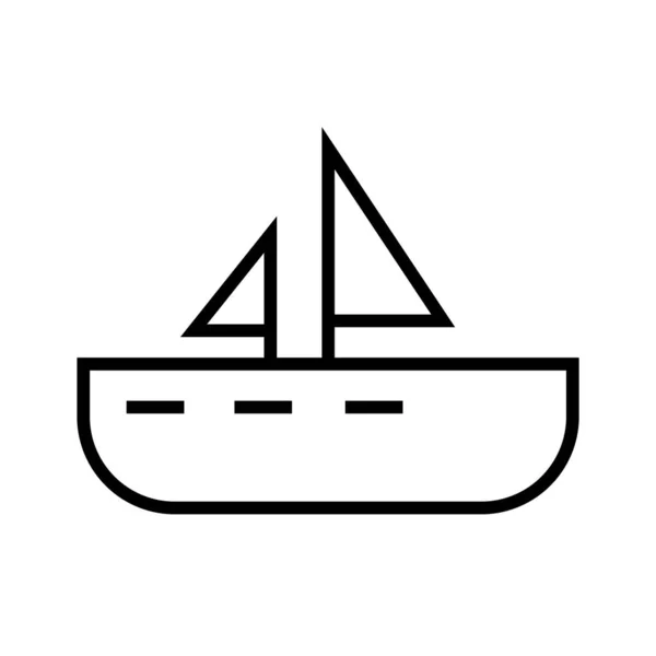 Svart Minimalistisk Vektor Ikon Segelbåt — Stock vektor