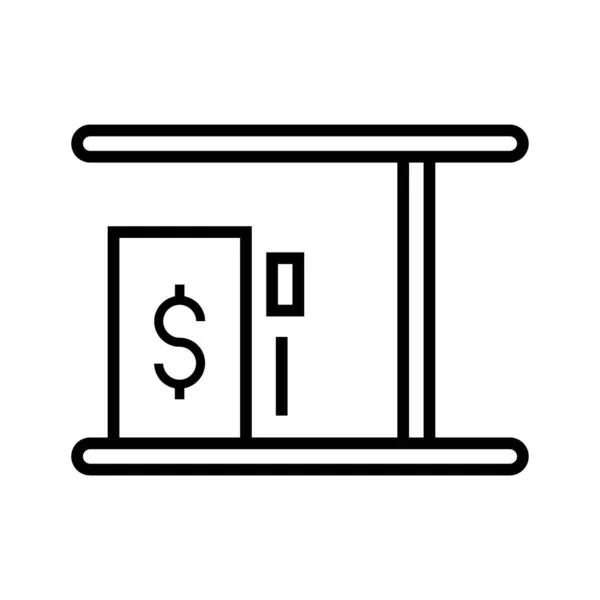 Schwarzes Minimalistisches Vektorsymbol Der Tankstelle Mit Dollarzeichen — Stockvektor