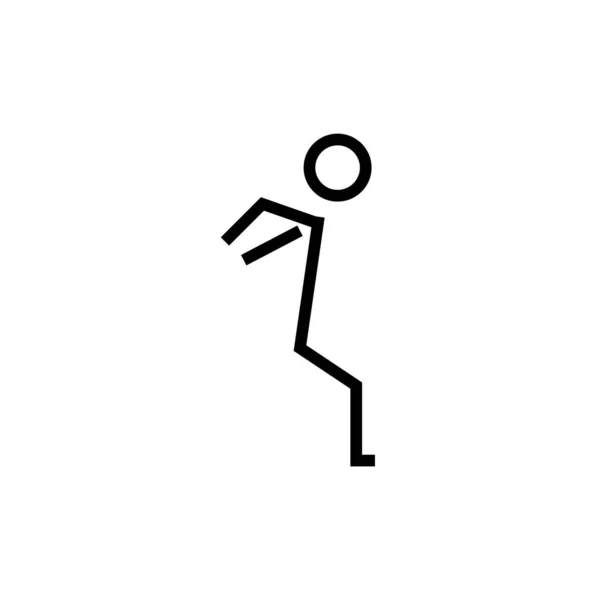 Negro Icono Vectorial Minimalista Salto Hombre — Vector de stock