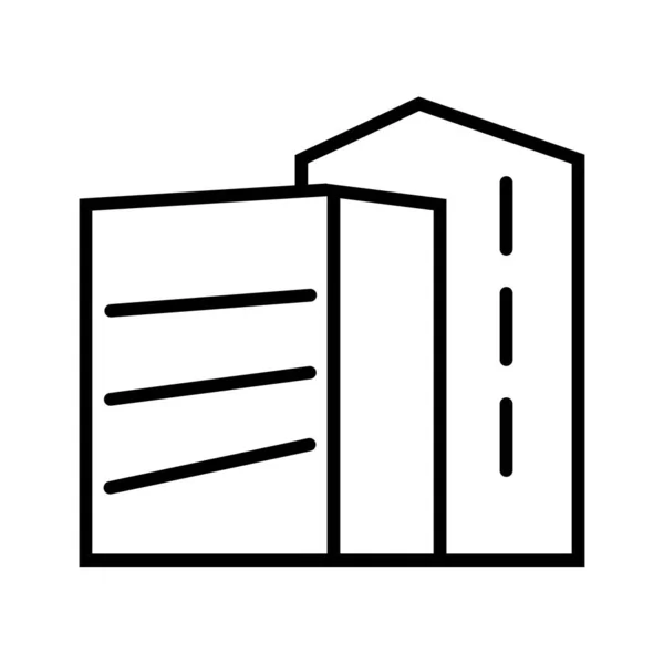 Negro Icono Vectorial Minimalista Edificios — Vector de stock