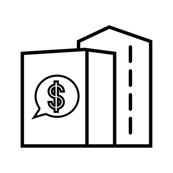 Svart Minimalistisk Vektor Ikon För Bankbyggnader — Stock vektor