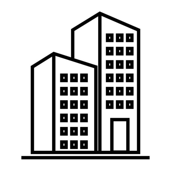 Schwarzes Minimalistisches Vektorsymbol Für Städtische Gebäude — Stockvektor