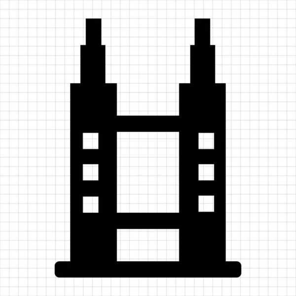 Schwarze Minimalistische Vektor Ikone Des Bauens — Stockvektor