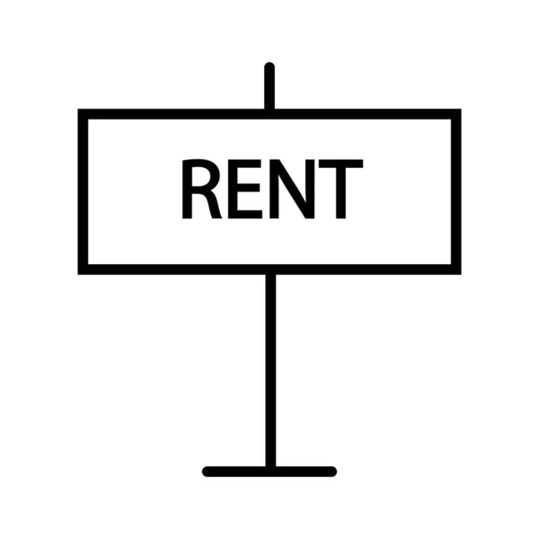租金符号的黑色简约矢量图标 — 图库矢量图片