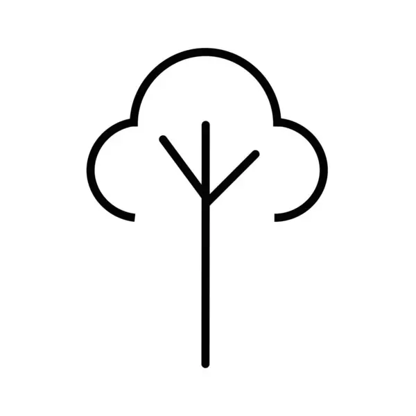 Черная Минималистическая Векторная Икона Дерева — стоковый вектор