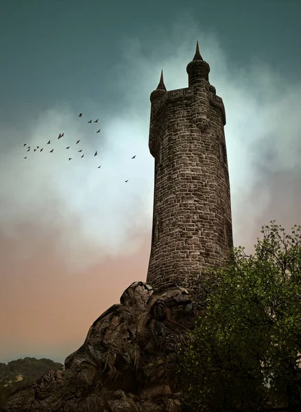 Gráficos Por Computadora Una Torre Cuento Hadas — Foto de Stock