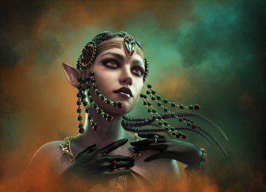 İnci başlıklı bir bayanın 3 boyutlu bilgisayar grafikleri.