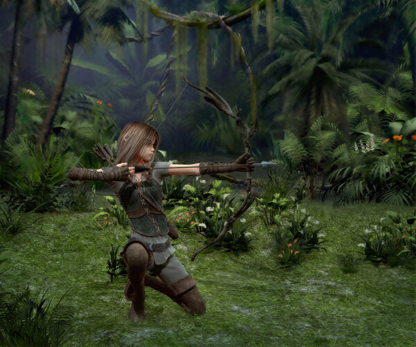 A little Hunter in the Jungle, 3d CG