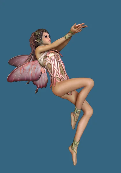 Fairy with glowing Bird, 3d CG CA — Stock Photo, Image