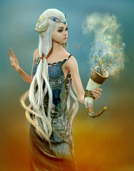 Fairy of the blue Dreams, 3d CG — Stock Photo, Image