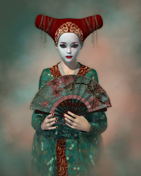 小艺妓，3d Cg — 图库照片