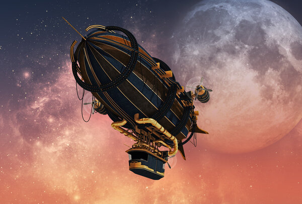 Steampunk Airship, 3d CG