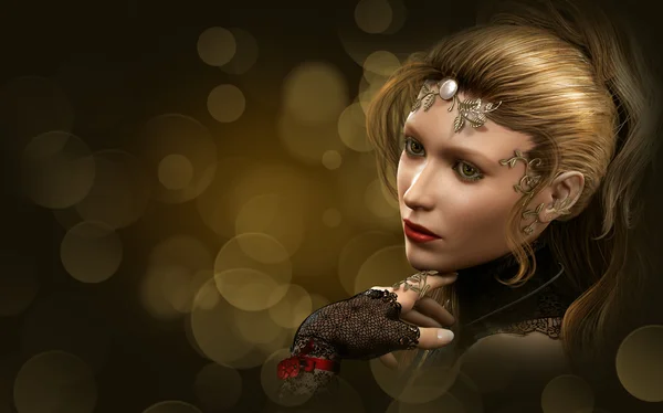 Retrato de una dama rubia, 3d CG — Foto de Stock