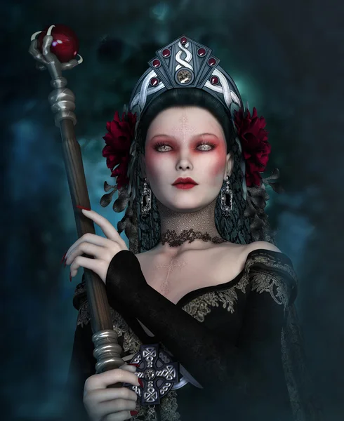 The dark Sorceress, 3d CG — Stock Photo, Image