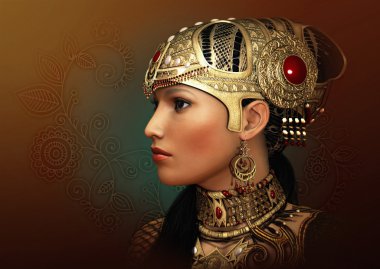 Dikey bir Doğu PRINCESS, 3d Cg