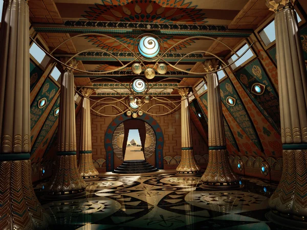 Ancient Temple Interior, 3d CG — ストック写真