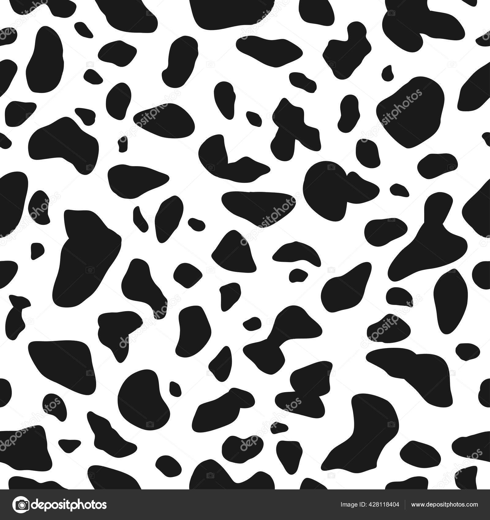 Manchas Perro Vaca Dálmatas Fondo Blanco Negro Patrón Sin Costuras