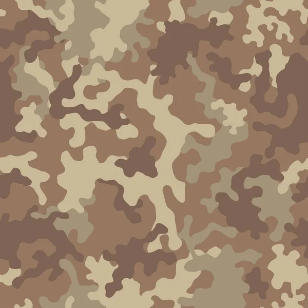 Brown Bege Camuflagem Sem Costura Padrão Textura Moderna Camo Militar — Vetor de Stock