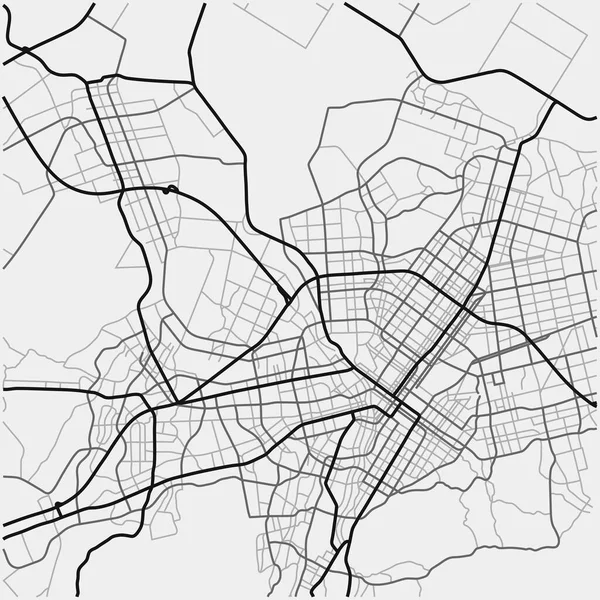 Mapa Ciudad Línea Esquema Carreteras Las Calles Ciudad Plan Entorno — Vector de stock
