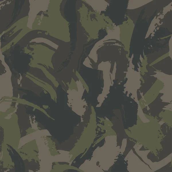 Camuflagem Grunge Textura Sem Costura Padrão Camo Militar Roupas Camuflagem — Vetor de Stock