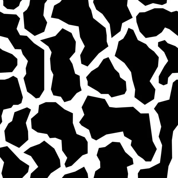 Nahtloses Kuhmuster Flecken Schwarz Weiß Animal Print Textur Vektorhintergrund — Stockvektor