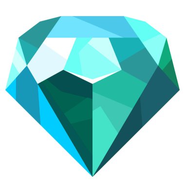 Beyaz arka planda mavi değerli safir. Parlak mavi mücevher, renkli değerli taş. Vektör çizgi film simgesi