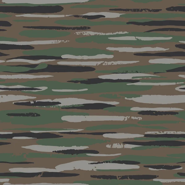 Modèle Camouflage Abstrait Sans Couture Avec Coups Pinceau Grunge Fond — Image vectorielle