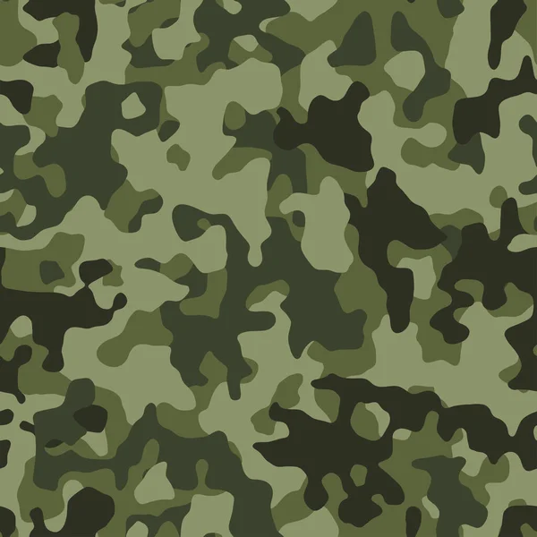 Camouflage Pattern Background Seamless Camo Military Print Texture Green Brown — Stock Vector