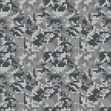 Dijital gri kamuflaj, tasarımın için kusursuz kamuflaj deseni. Askeri piksel kamuflaj geçmişi. Ordu vektör dokusu.