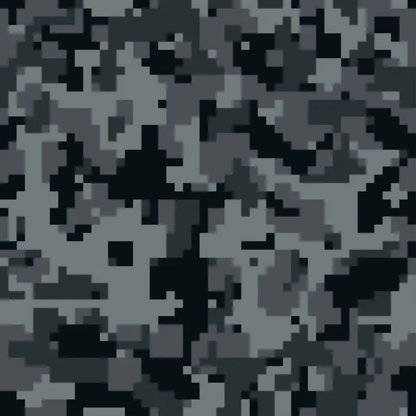 Tekstur Kamuflase Hitam Digital Pasukan Kamuflase Piksel Pola Yang Mulus - Stok Vektor